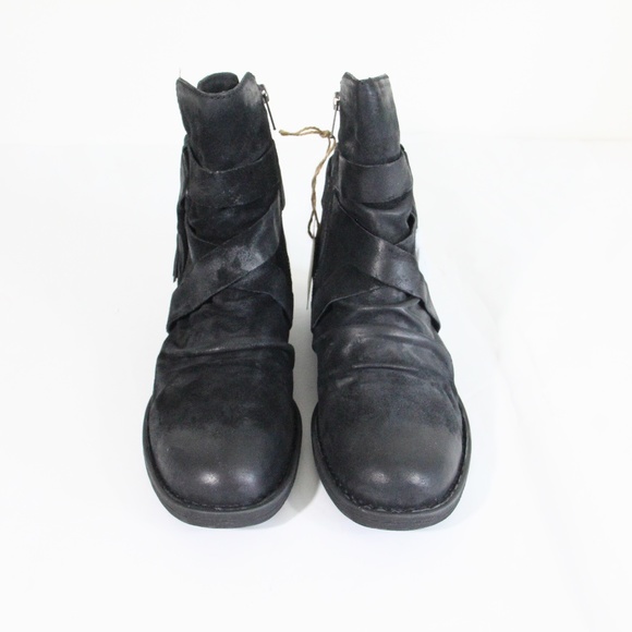 Born Eton Boots New sz 9 Women Black Leather Moto Bootie Nwt - Picture 5 of 11
